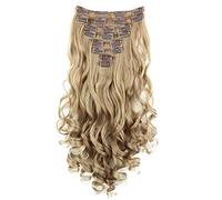 CAISHA XXL Set Da 8 Parti Clip In Extensions Extension Per Capelli Parrucchino Voluminosamente Ondulato Biondo Mix CES207-1