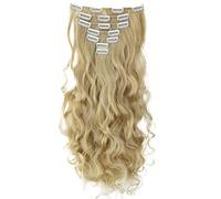 CAISHA XXL Set Da 8 Parti Clip In Extensions Extension Per Capelli Parrucchino Voluminosamente Ondulato Biondo Chiaro CES118-1