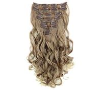 CAISHA XXL Set Da 8 Parti Clip In Extensions Extension Per Capelli Parrucchino Voluminosamente Ondulato Mix Biondo Scuro CES119-1