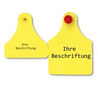 Caisley FLEXOPLUS - MARCHIO ORECCHIA F/D 25 pezzi SPINA + FORI // 57x78 mm, etichettato nessuna dimensione giallo