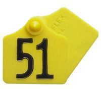 Caisley PRIMAFLEX - Cartellini auricolari misura 1 - 46x45mm 25 pezzi in un sacchetto, goffrati su entrambi i lati 76-100 arancione