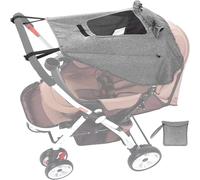 CaiTang Parasole per Passeggino, Parasole per Passeggino Universale UV 50+, Regolabile Parasole Universale Passeggino, Telo Parasole per Carrozzina e Passeggino con Lucernario e Ali Laterali- Grigio