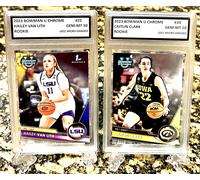 Caitlin Clark-Hailey Van Lith 2023 Bowman U Graded Gem-Mt 10 Rookie Lot #34,#25