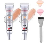 Caiucoco Cc Cream,Korean Color Changing Cc Cream,Korean Color Changing Foundation,2 In1 Skincare & Makeup,Multi-Purpose Skin Tone Adjusting Cc Cream Concealer Full Coverage (Dark color+Light color)