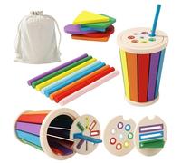 CAIXINYI Giocattoli Montessori per bambini, Giochi di abbinamento di colori e forme in legno, per Giochi Montessori 2 Anni, Giocattoli impilabili e ordinabili per bambini da 1 a 3 anni