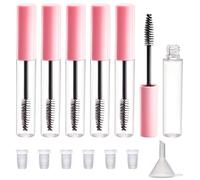 CAIYA 6 Pezzi 10 ml Tubo Vuoto da Mascara Tubo,Riutilizzabili Tubo di Mascara Set,Contenitore per Crema per Ciglia Fai da Te per Olio Di Ricino/Siero per La Crescita Delle Sopracciglia/Olio di Cocco