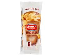 CAIYA Amica Chips Eldorada Tradizionale Patatine Formato Multipack 150g con all'interno 6 Buste da 25g