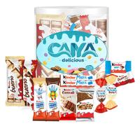 CAIYA DELICIOUS Cilindro KINDER con 80 Snack Assortiti Bueno Cereali Cards