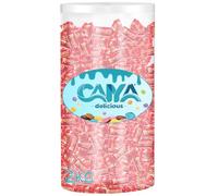 CAIYA DELICIOUS Cilindro Trasparente con Caramelle Rossana Classiche Ripiene, MAXI FORMATO 2kg