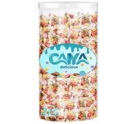 CAIYA DELICIOUS Cilindro Trasparente con Caramelle SperIari al Caffè 2kg - Maxi Scorta di Caramelle al Gusto Caffè - Barattolo Richiudibile Ideale per Casa, Ufficio, Regalo e Candy Bar