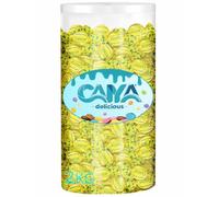 CAIYA DELICIOUS Cilindro Trasparente con Gocce al Limone Caramelle Ripiene con Succo di Limone, MAXI FORMATO 2kg
