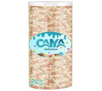 CAIYA DELICIOUS Cilindro Trasparente con Miniatures al Cioccolato a Latte, Biscotto e Mou per twix, circa 200 praline di cioccolata, MAXI FORMATO 2kg