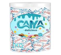 CAIYA DELICIOUS Cilindro Trasparente con Tavolette al Latte Incartate Singolarmente per Galatine, Formato 1kg o 2kg (Cilindro da 1KG)