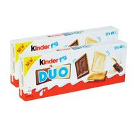 Caiya Shop Ferrero Special - Kinder Duo Biscotto Ricoperto di Cioccolato a Latte e Bianco [2 Confezioni da 150 g] - Novita 2022