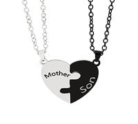 Caiyao Set di 2 collane con ciondolo a forma di cuore spezzato, regolabile, per donne, uomini, fratelli, sorelle, amicizia, regalo, Metallo, lega.