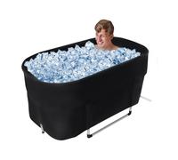 CAIYGG Vasca da bagno gonfiabile portatile per esterni e casa | Vasca da bagno gonfiabile, nera, 115 x 57 x 55 cm, leggera fino a 150 kg, per adulti