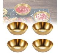 CaiYuanGJ 4 Pezzi Ciotole Spezie Inox per Antipasto, Ciotola per Spezie, Ciotole Piccole, Mini Ciotole per Salse, Ciotole Di Spezie, per Antipasto, Ketchup, Condimenti, Frutta (Oro)