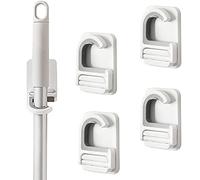 CaiYuanGJ 4 Pezzi Supporto per Scopa, Supporto per Scopa da Parete, Porta Scope Parete Adesivo, Gancio Scopa, Mop Scopa Supporto, Senza Foratura, per Mop Conservazione in Bagno Cucina Ripostiglio
