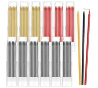 CAIYUANGUANGJIN 12 scatole/72 ricariche per matite traccianti da 2,8 mm, impermeabili, per matite da falegname, con foro profondo, ricambio per la lavorazione del legno, edilizia, marcatura edilizia