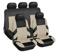 CAIZHICNC coprisedili anteriori Per Cuscini Protecto Set Coprisedili Auto Con Supporto Styling Dettagli Tracce Degli Pneumatici(Full Set-beige)
