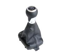 CAIZHICNC Pomello del Cambio per Audi A3 S3 8P 2003-2012 Pomello del Cambio per Auto con Ghetta Copri Bagagliaio Accessori in Pelle PU(5 Speed Black Silver)