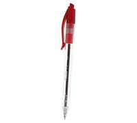Penna a sfera retrattile Milan P1 - Punta tonda da 1 mm - Corpo trasparente - Colore rosso