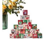 Caja De Cuenta Regresiva Para Navidad - 24 Cajas De Regalo Para Rellenar De Papel | Pequeñas Cajas De Regalo Vacias Con Tapas | AdventtCalendar Para Cuenta Regresiva De Navidad Para Reuniones, Fiestas