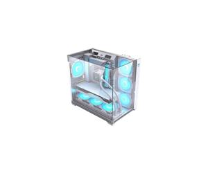 Caja Hiditec SKY Semitorre ATX Triplo Vetro Temperato RGB Argento 7 Ventilatori Pannello USB-C