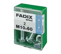 CAJA M 2 uds. TORNILLO METRICA CAB HEX +TUERCA CINC M10x60mm FADIX