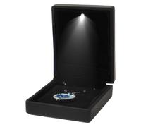 Caja Para Anillos Con Luz LED: Vitrina De Joyería Con Luz LED Para Anillos, Collares Y Colgantes | Elegante Joyero Cuadrado Para Bodas, Aniversarios, Propuestas, Almacenamiento De Collares Y Anillos,