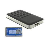 Caja PC Delock 42594 M.2 Alluminio Nero Argento con Crittografia AES 256-bit
