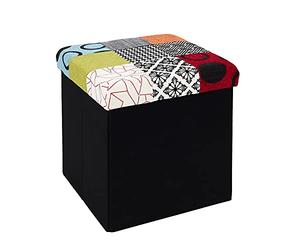 CAJA-PUF PLEGABLE PATCHWORK Multicolore