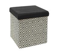 CAJA-PUF PLEGABLE TRENZADO NEG