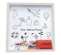 Caja Recuerdos Viajes - Contenedor Entradas Cine Conciertos, Caja Archivo Decorativa Monedas Postales Sellos | Estilo Duradero Portátil Versátil, Accesorio Aventuras Eventos Especiales