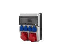 CAJA Sdoppiatore 12M Prese BICOLORE 2x16A 5p F3.2700