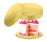 Cake Board 5 Pezzi Cake Board Tondo Base Torta Tondo Riutilizzabile Piatti Base Torta per il Trasporto per Trasporto Torte E Crostate（Ø 30 cm/12 pollici & Oro）