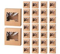 Cake Box - 30 Pieces Paper Dessert Wrapping Container With Clear Window