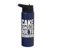 Cake Canceled Funny Birthday Humor Stainless Steel Insulated Water Bottle
