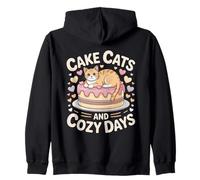 Cake Cats And Cozy Days Cute Cat Vibes Estetica Felpa con Cappuccio