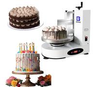 Cake decorating machine, low noise, turntable with adjustable scraper, suitable for 4-12 inch cakes, 60-320rpm(White)
