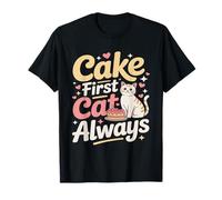 Cake First Cat è Sempre Carino, Compleanno, Amante dei Gatti Maglietta