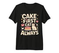 Cake First Cat è Sempre Carino, Compleanno, Amante dei Gatti Maglietta Premium