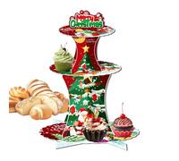 Cake Stand | 3 Tier Christmas Cupcake Stand | Versatile Rack Festive Holder Easy To Install For Holiday Home Gathering Birthday Celebration Party Dining Festival Event