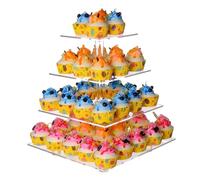 Cake Stand Alzata for Cupcake A 4 Livelli for 50 Cupcake, Alzate for Dessert for Feste Porta Torta