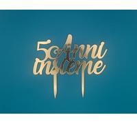CAKE TOPPER 50 ANNI INSIEME TOPPER ANNIVERSARIO MATRIMONIO COLORE A SCELTA DIMENSIONE 18 CM