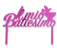 Cake Topper Battesimo Fucsia