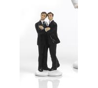 Cake topper,bomboniera Statuina torta uomini sposi,11cm resina Mandorle by Paben