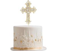 Cake Topper Comunione, Topper Torta Battesimo, Comunione Decorazioni Torta, Decorazioni Torta Prima Comunione, Decorazione per Torte per Matrimoni, Battesimi, Comunioni (Oro)