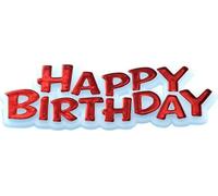 Cake topper creativo con scritta Happy Birthday SG5893 (taglia unica) (rosso)