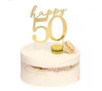 Givi Cake Topper Happy 50 Oro 13 x 12 Cm